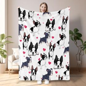 1pc Adorable Fleece Dog Blanket - Soft, Cozy, Lightweight, Warm, Flannel Throw for Couch, Bed, Sofa