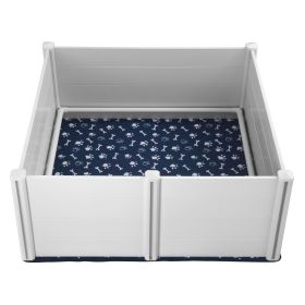 Dog Whelping Box, 59.8 x 59.8 x 24.0in Whelping Box for Dogs and Puppies, Whelping Pen for Puppies, Dog Birthing Box with Rails and Washable Pee Pad