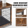 Dog Crate Furniture, 38 inch Wooden Dog Crate with Double Doors, Heavy-Duty Dog Cage End Table with Multi-Purpose Removable Tray
