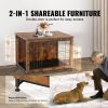 Dog Crate Furniture, 38 inch Wooden Dog Crate with Double Doors, Heavy-Duty Dog Cage End Table with Multi-Purpose Removable Tray