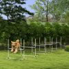 6 Piece Dog Agility Set with Adjustable Height Jump Bars, Carry Bag, Displacing Top Bar, White