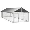 Dog Kennel Silver Galvanized steel, polyethylene Large Durable