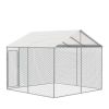 10' x 10' Outdoor Dog Kennel Playpen w/Cover, Outdoor Dog Runner, Pet Exercise House, Lockable Gate, 6' Chain-Link Fence, TMG-DCP1010