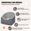 Dog Car Seat, Waterproof Dog Booster Seat for Car with A Storage Pocket, Clip-On Safety Leash and Sponge Filling