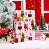 Pink Dog Christmas Wrapping Paper Roll - Cute Dogs with Christmas Decorations, Rainbow & Red Polka Dot, Reversible Gift Wrap for Christmas