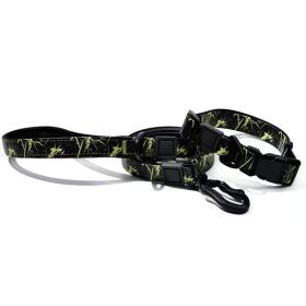 UV Printing Camouflage Embossed Pet Leash Set Is A Perfect Combination Of Style And Functionality Specially Designed For Pets' Outdoor Activities. Eve (Option: Green-25mm)