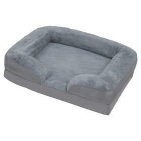 Pet Dog Bed Soft Warm Plush Puppy Cat Bed Cozy Nest Sofa Non-Slip Bed Cushion Mat Removable Washable Cover Waterproof Lining For Small Medium Dog (Option: M)