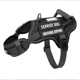 USLOCAL Tactical Service Dog Harness With Control Handle No Pulling Adjustable Reflective Pet Vest Harness Easy Walking Training (Option: Black-M)
