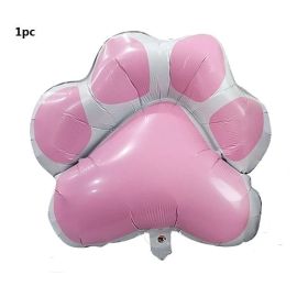 1PCS Puppy Paw Balloons Dog Paws Prints Balloons Cat Birthday Party Decorations Helium Balon 1ST Baby Shower (Color: Pink)