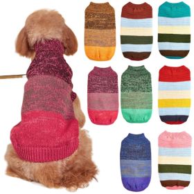 Horizontal Two-Legged Pet Warm Knit Striped Color Knit (Type: BLUEXXL)