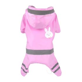 Four-Foot Waterproof All-In-One Raincoat for Pet Dogs (Color: PinkXL)