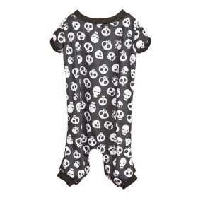 Pet Dog Halloween Cosplay Skeleton Pattern Four-Legged Costume (Type: Black and whiteL)