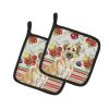 Vegetables Pair of Pot Holders Pair 7.5x7.5 Quilted Insulated Hot Pads Decorative Kitchen Gift Made in USA