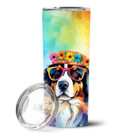 Bernese Mountain Dog Hippie Dawg Stainless Steel Skinny Tumbler Vacuum Double Walled Reusable Insulated Tumbler Travel Cup for Coffee Cocktails Gift w (default: Default)