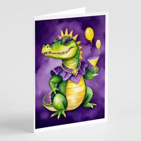 Greeting Cards Pack of 8 Blank Cards with Envelopes Whimsical A7 Size 5x7 Blank Note Cards (Option: Alligator Mardi Gras)