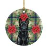Christmas Poinsettas Ceramic Ornament Christmas Tree Hanging Decorations for Home Christmas Holiday, Party, Gift, 3 in