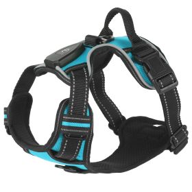 Light Up Dog Harness Rechargeable LED Dog Harness No Pull Lighted Dog Vest with Handle for Small/Medium/Large Dogs (Option: Green_M)