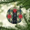 Christmas Poinsettas Ceramic Ornament Christmas Tree Hanging Decorations for Home Christmas Holiday, Party, Gift, 3 in