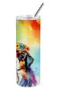 Bernese Mountain Dog Hippie Dawg Stainless Steel Skinny Tumbler Vacuum Double Walled Reusable Insulated Tumbler Travel Cup for Coffee Cocktails Gift w