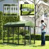 Outdoor Dog Kennel with Rotating Bowl Holders, Walk-in Pet Playpen with Waterproof Cover, 8' x 4' x 6'