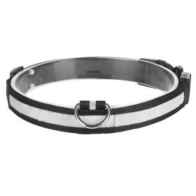 LED Dog Collar USB Rechargeable Adjustable Dog Safety Collar Night Safety Flashing Luminous Light up Collar (Option: S_Color)