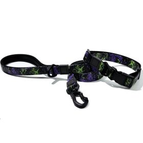 UV Printing Camouflage Embossed Pet Leash Set Is A Perfect Combination Of Style And Functionality Specially Designed For Pets' Outdoor Activities. Eve (Option: Purple-15mm)
